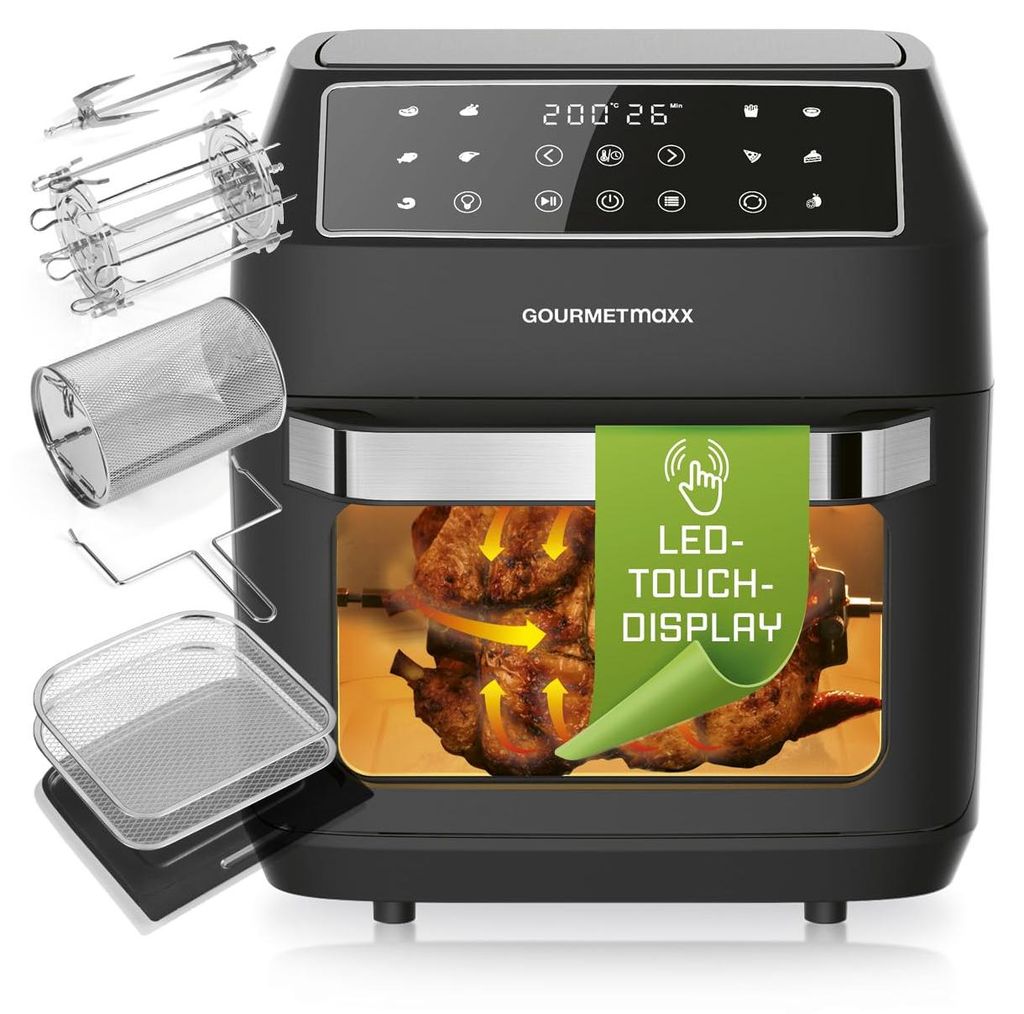 GOURMETmaxx Heißluftfritteuse 12 L Airfryer | Fritteuse mit Produktbild 