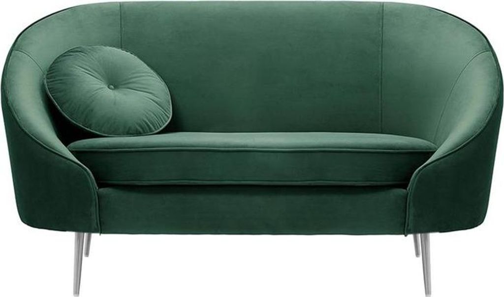 Zweisitzer-Sofa Kooper-Velluto 12-Standard piping-chrome metal