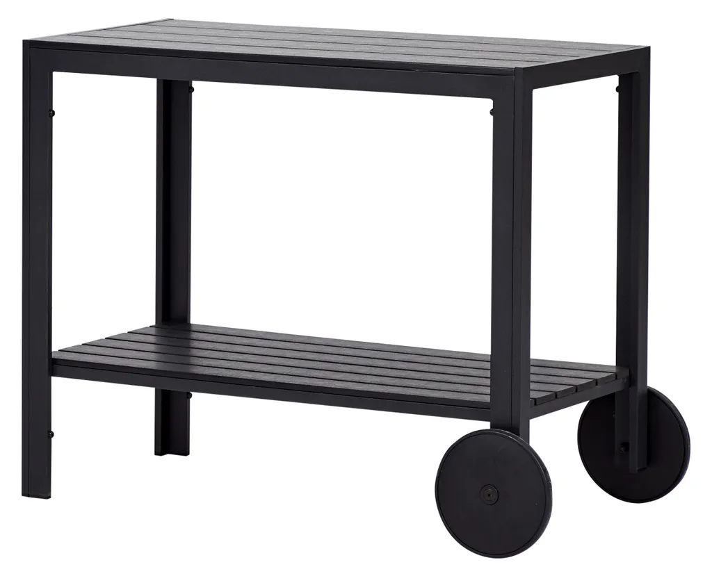 Meuble d'appoint cuisine Laust noir chariot mobile pour petits espaces