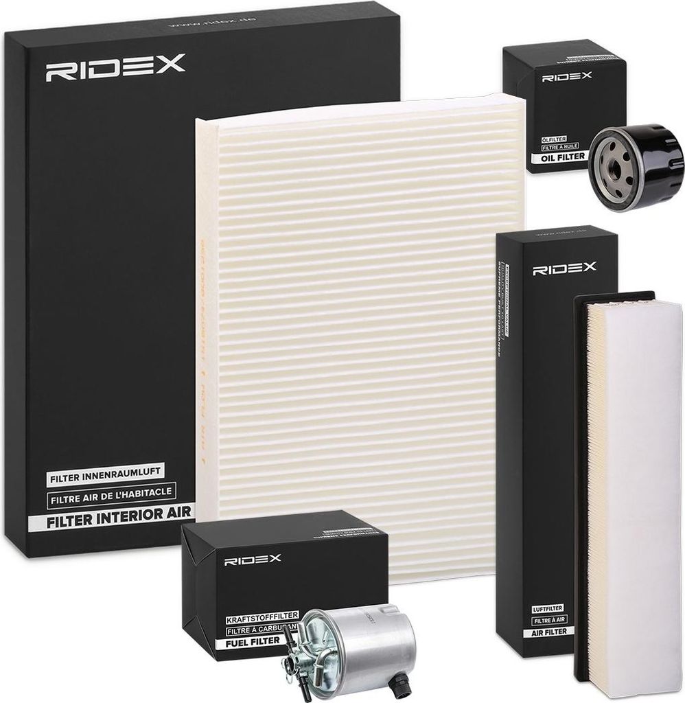 RIDEX Filterset Inspektionspaket Filtersatz für RENAULT LOGAN I Kombi (KS) LOGAN I (LS) Logan Express (US) für DACIA SANDERO