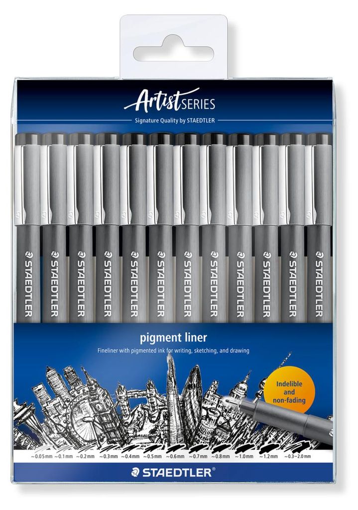 STAEDTLER pigment liner 308 Fineliner Etui mit 12 Produktbild 