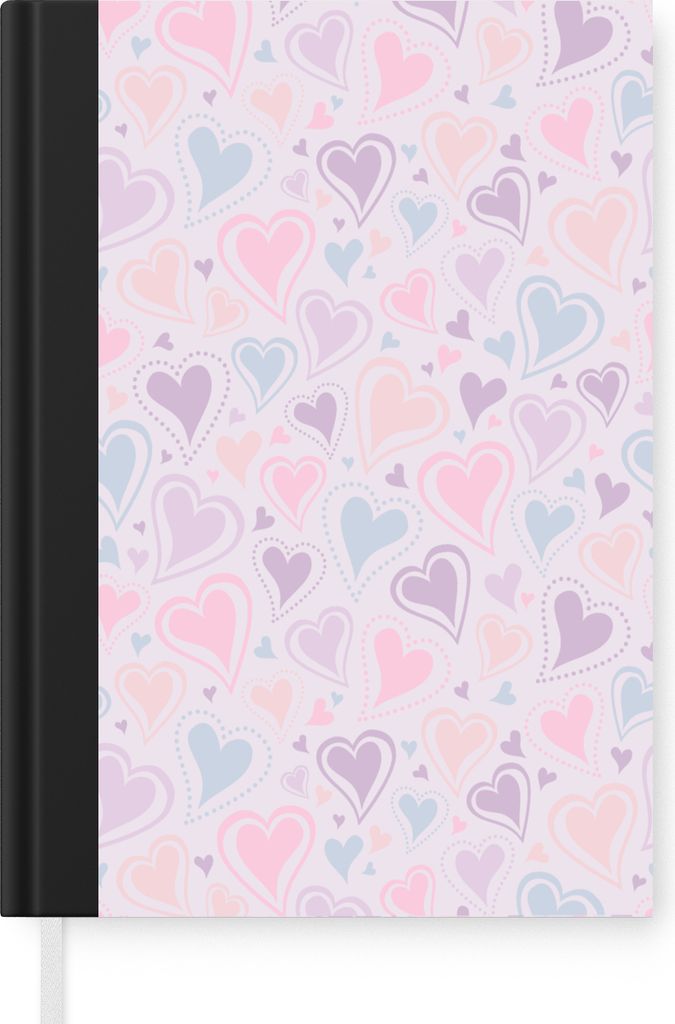 MuchoWow Notizbuch Tagebuch Haushaltsbuch Notebook A5 Mädchen - Herzen - Schnittmuster - Mädchen - Kinder - Kinder - Notizblock - Notizheft - N...