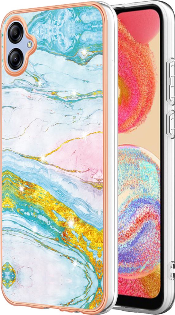 Hülle für Samsung Galaxy A04E Muster TPU Silikon Stoßdämpfer Bumper Schutzhülle Türkis