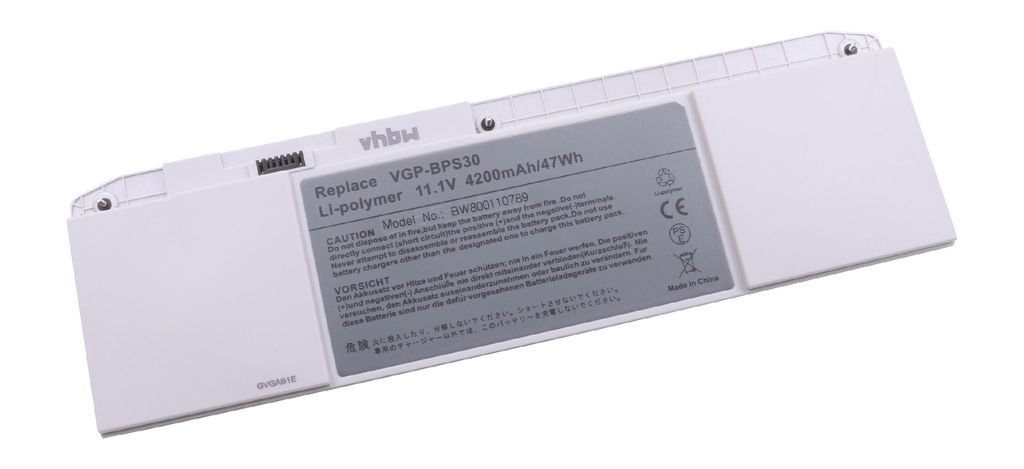 vhbw Akku Ersatz für Sony VGP-BPS30, VGP-BPS30A für Notebook (4200mAh, 11,1V, Li-Polymer)