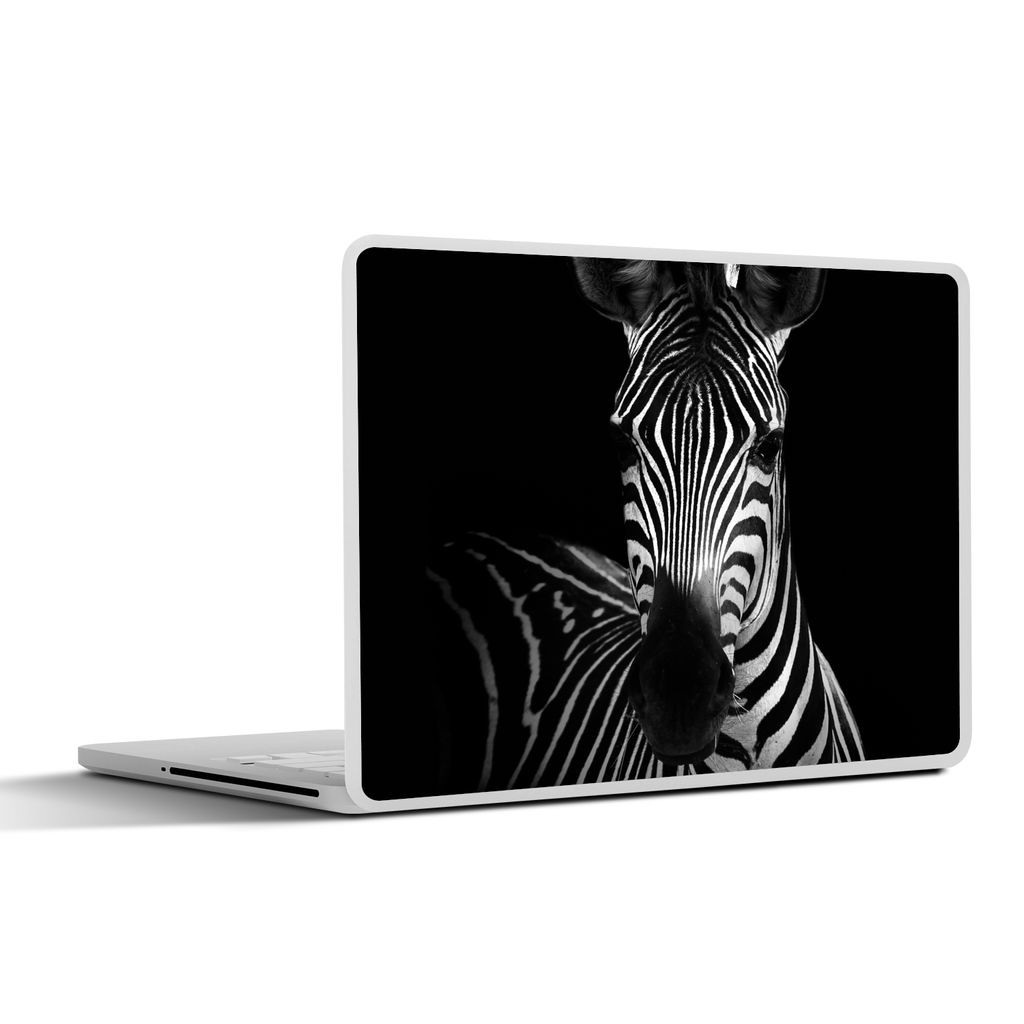 MuchoWow Laptop Aufkleber Sticker Cover Zebra - Schwarz - Weiß - Tiere 31x22.5 cm - Laptop-Deko
