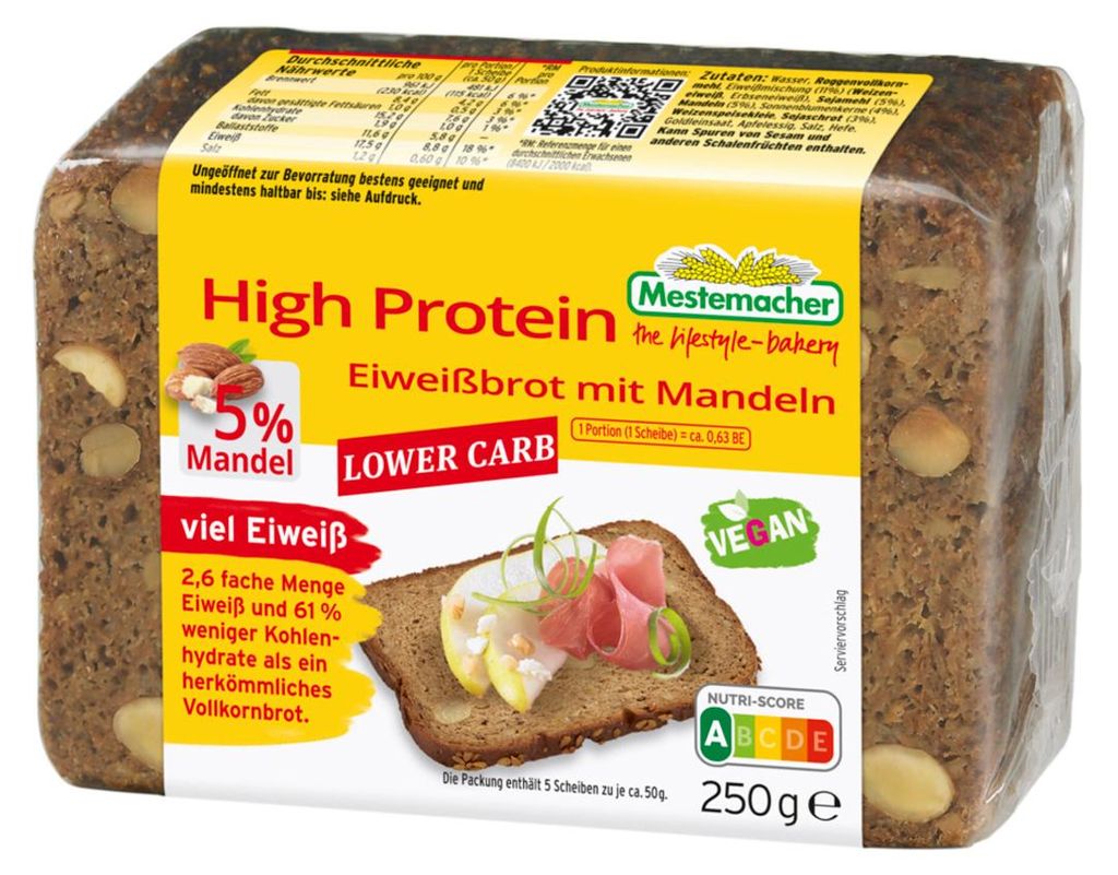 Mestemacher pane bianco d'uovo ad alto contenuto proteico Immagine del prodotto 