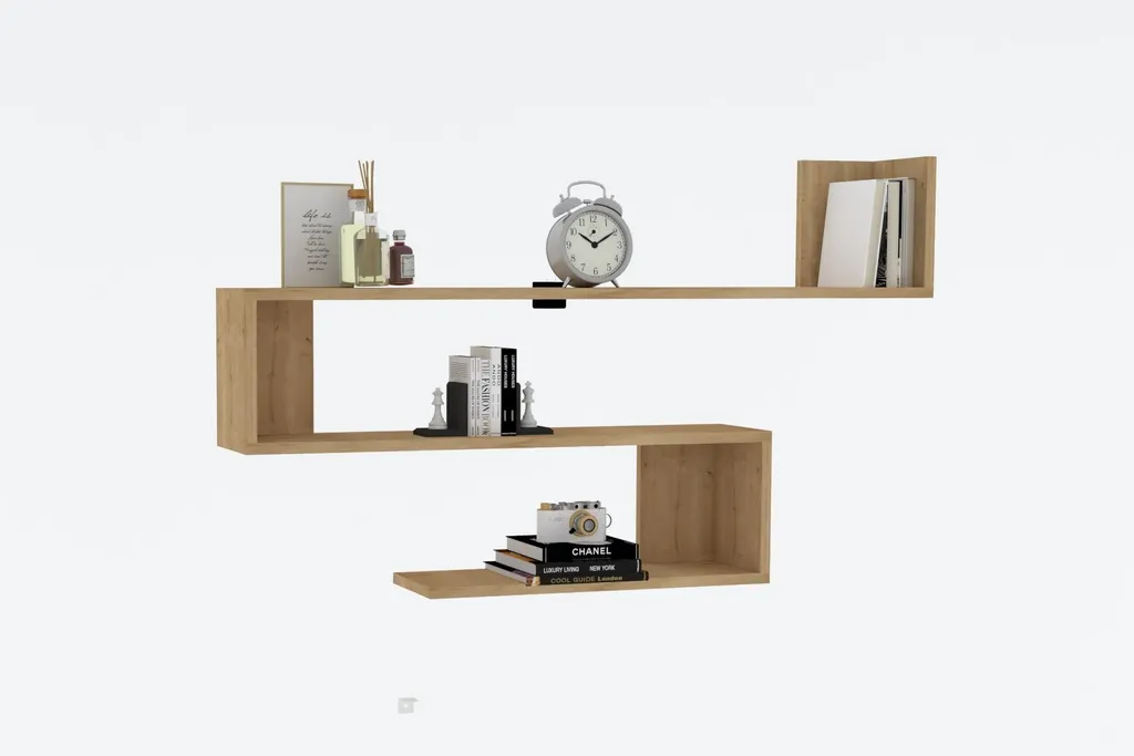 Étagère murale en chêne saphir pour salon et bureau moderne