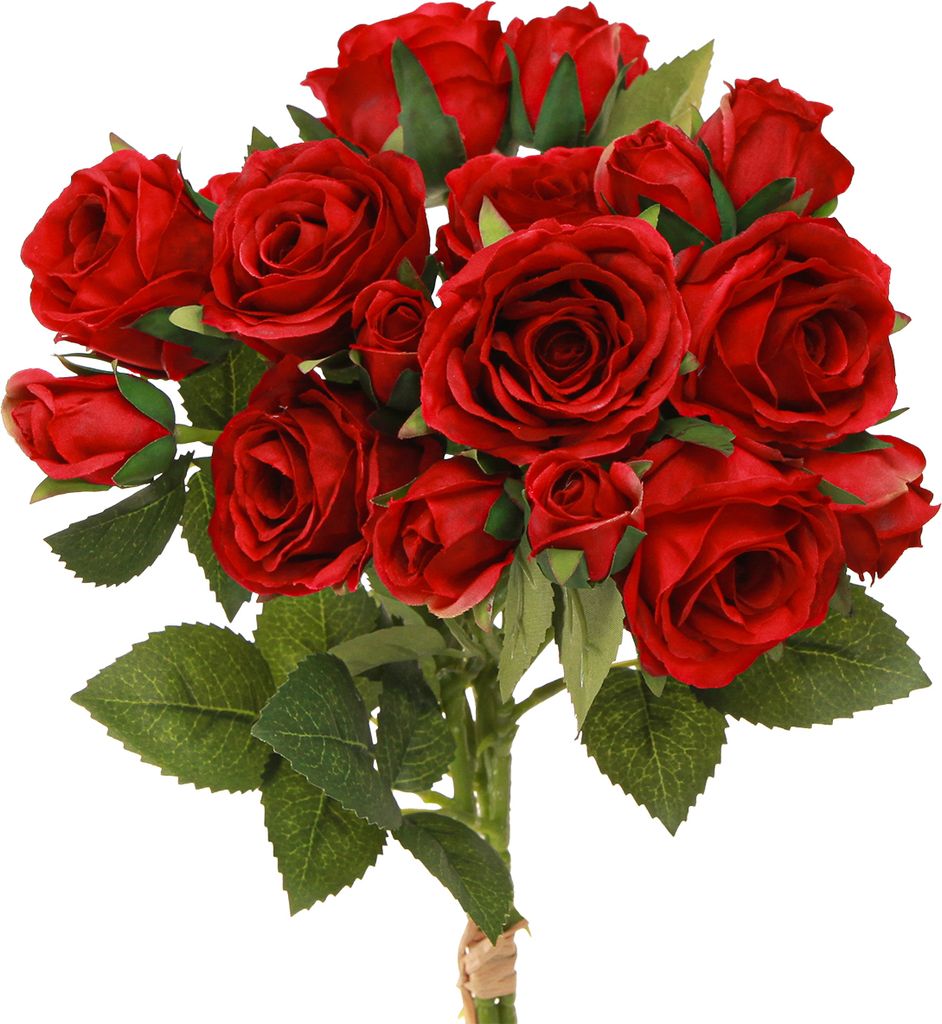 Künstliche Deko Rosen Rot Ø4cm L45cm Hochzeit Deko 3St