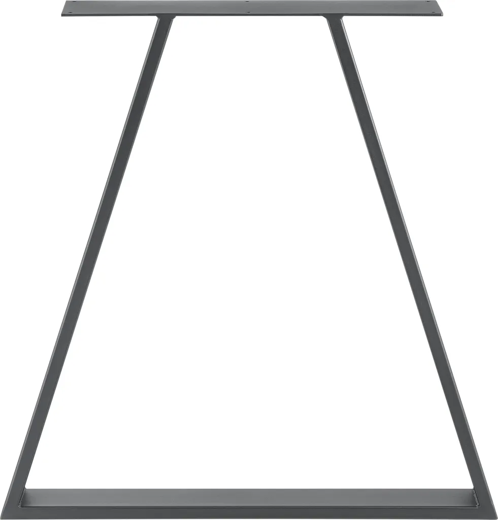 Pied de table rectangulaire en acier noir 72cm pour table à manger 2x