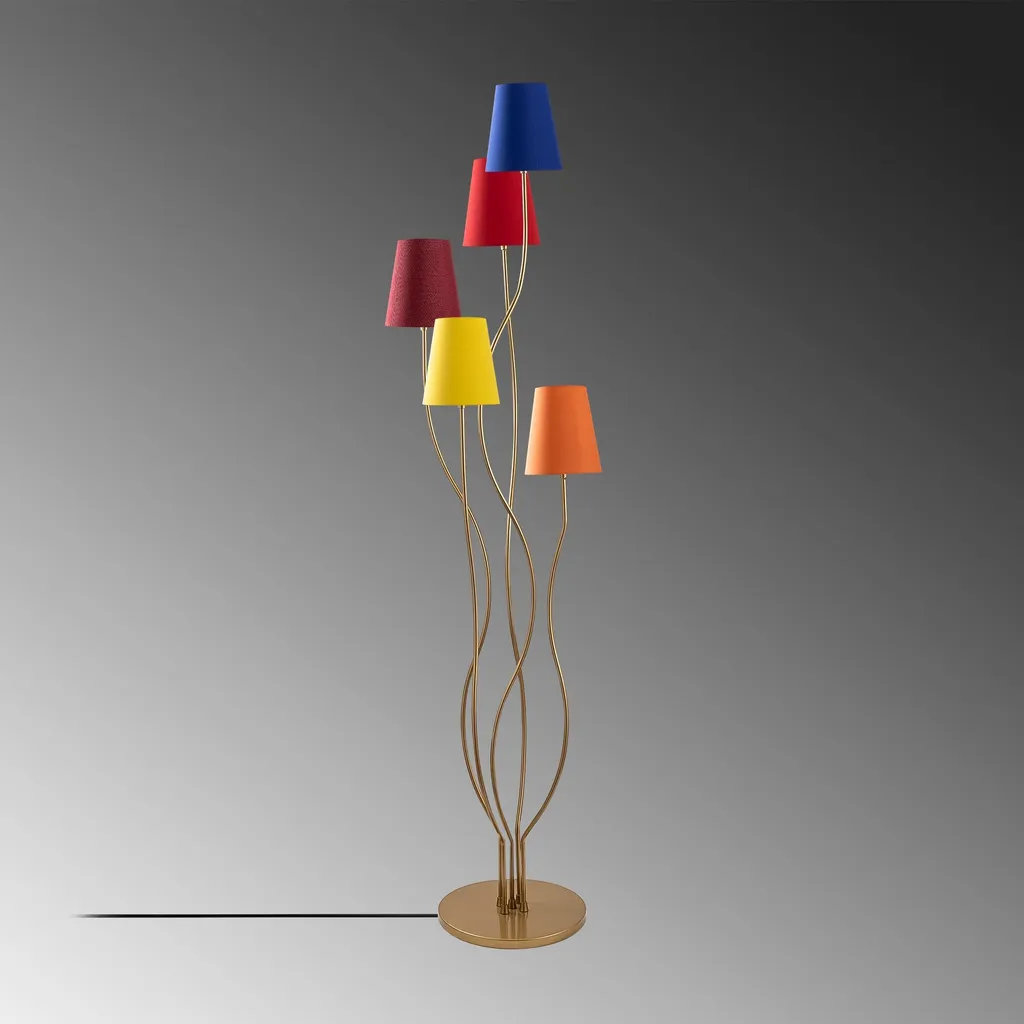 Opviq Bonibon 13238 Lampadaire Multicolore Métal de 44 x 44 x 160 cm