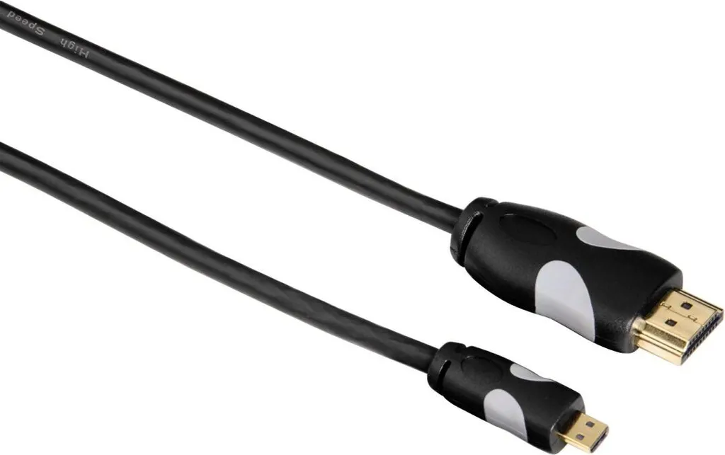 Câble HDMI Haute Vitesse avec Ethernet Type A vers D Noir de 2 Mètres