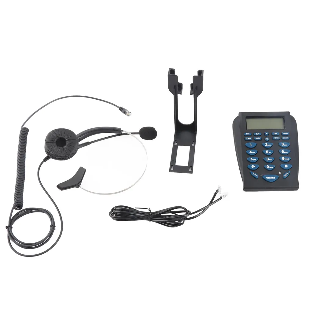 Poste téléphonique fixe avec micro-casque professionnel pour bureau