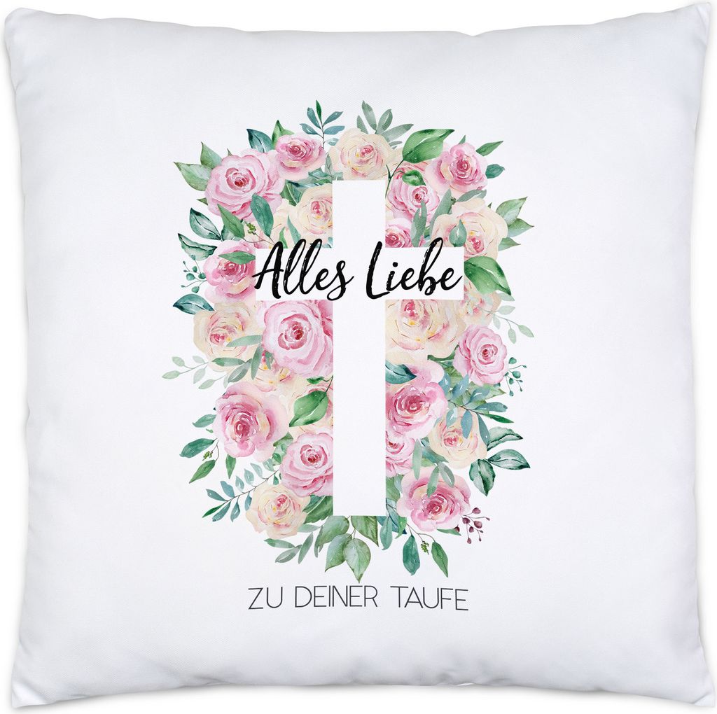 Alles Liebe zu deiner Taufe Kissen Inkl Füllung Taufgeschenk Mädchen Patenkind Kirche