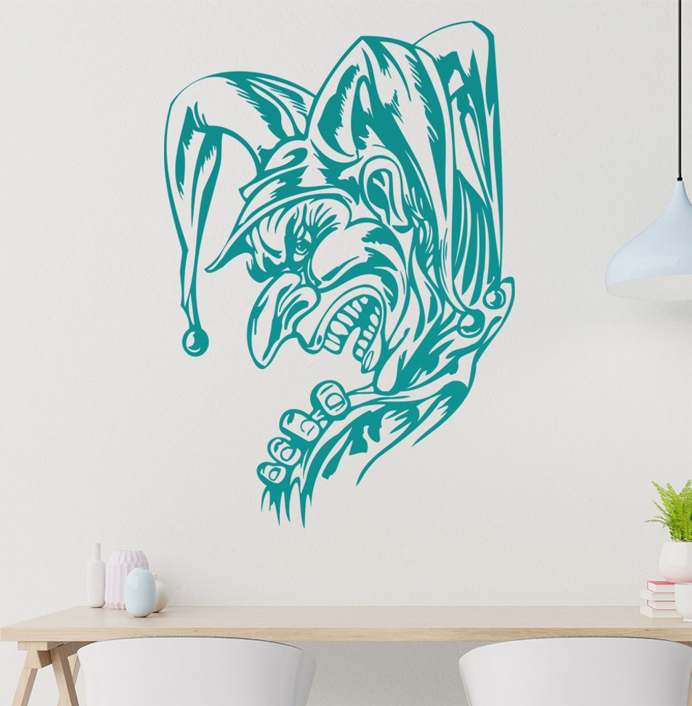 Harlekin Wandtattoo in 6 Größen - Wandaufkleber Wall Sticker - Dekoration, Küche, Wohnzimmer, Schlafzimmer, Badezimmer
