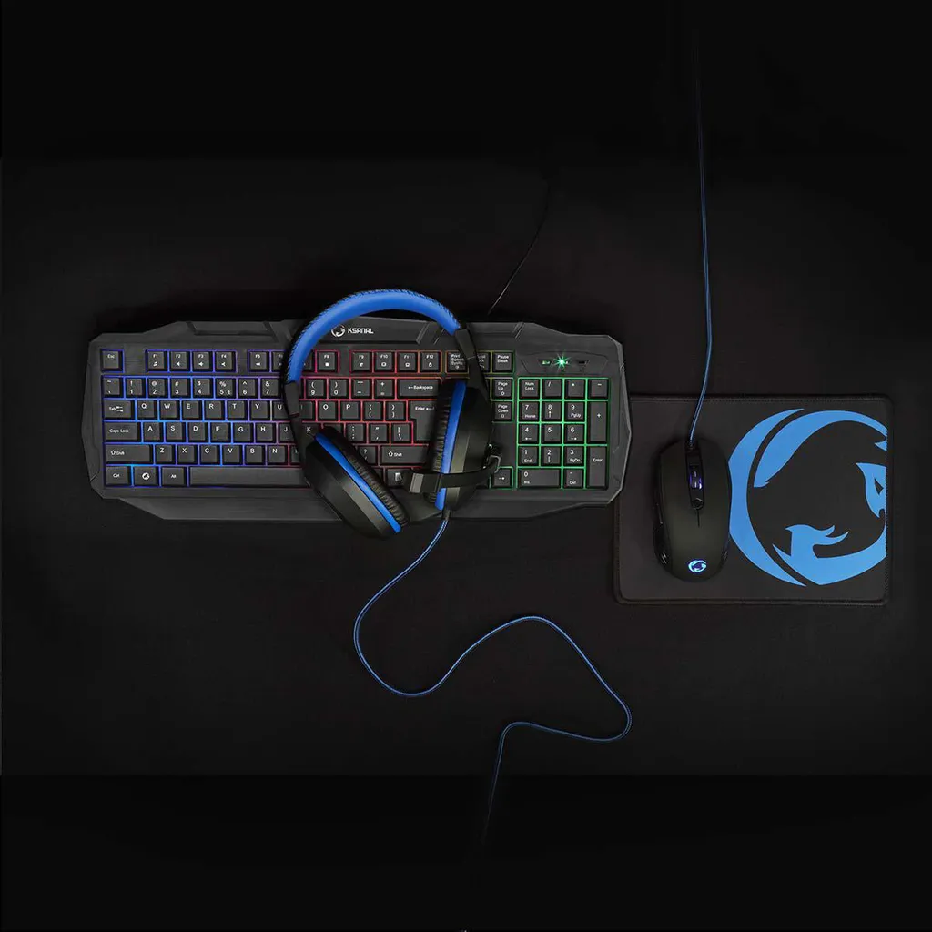 Ensemble Gaming complet Nedis clavier souris casque tapis pour PC gamer