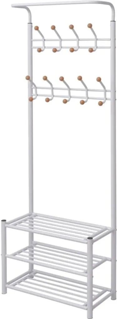 Scarpiera Bianca Moderna 68x32x182 cm | Mobile Alto per Piccoli Spazi