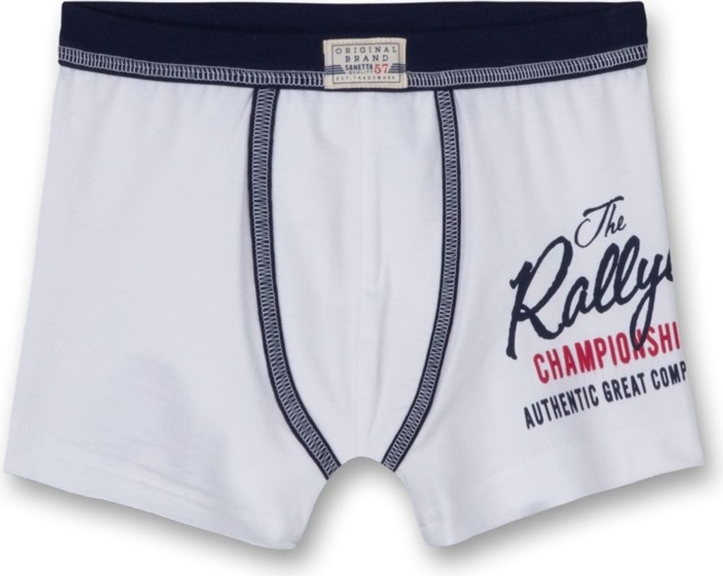 Sanetta Jungen Unterhose Ralley weiß (Hipshorts) Gr. 104 - 164