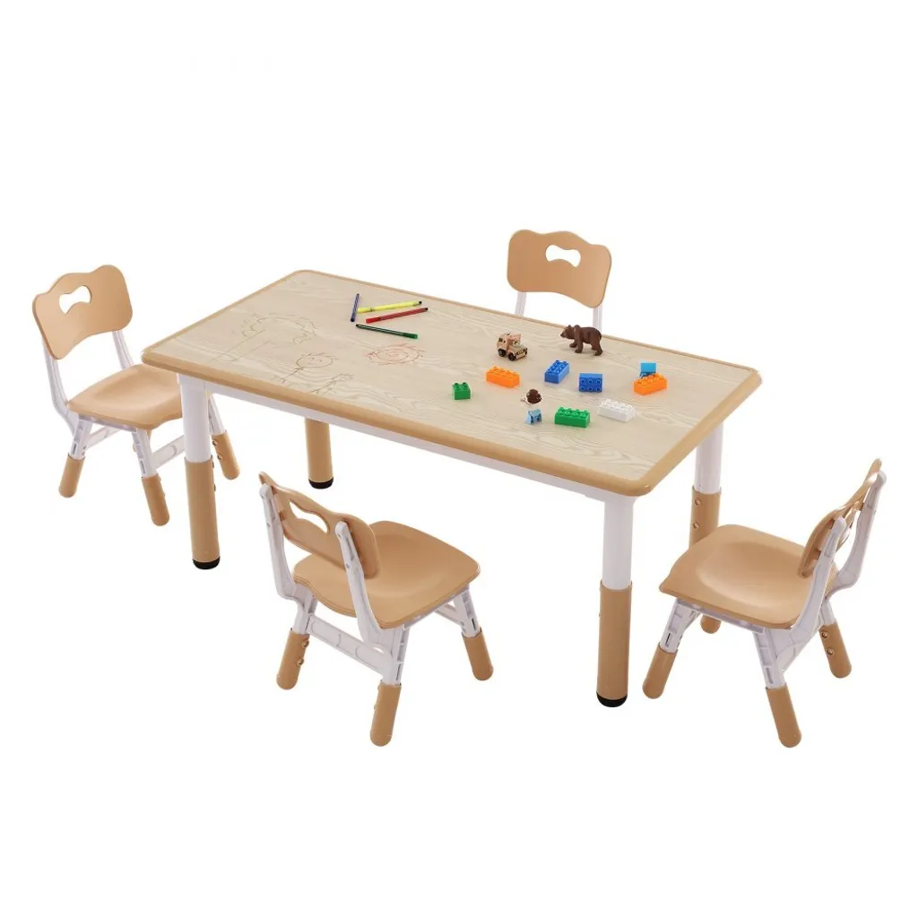 Ensemble table et 4 chaises pour enfants en PP réglable 48-57cm