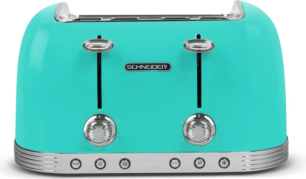 Grille-pain 4 fentes pour petit-déjeuner familial Schneider SCTO4ACA vert