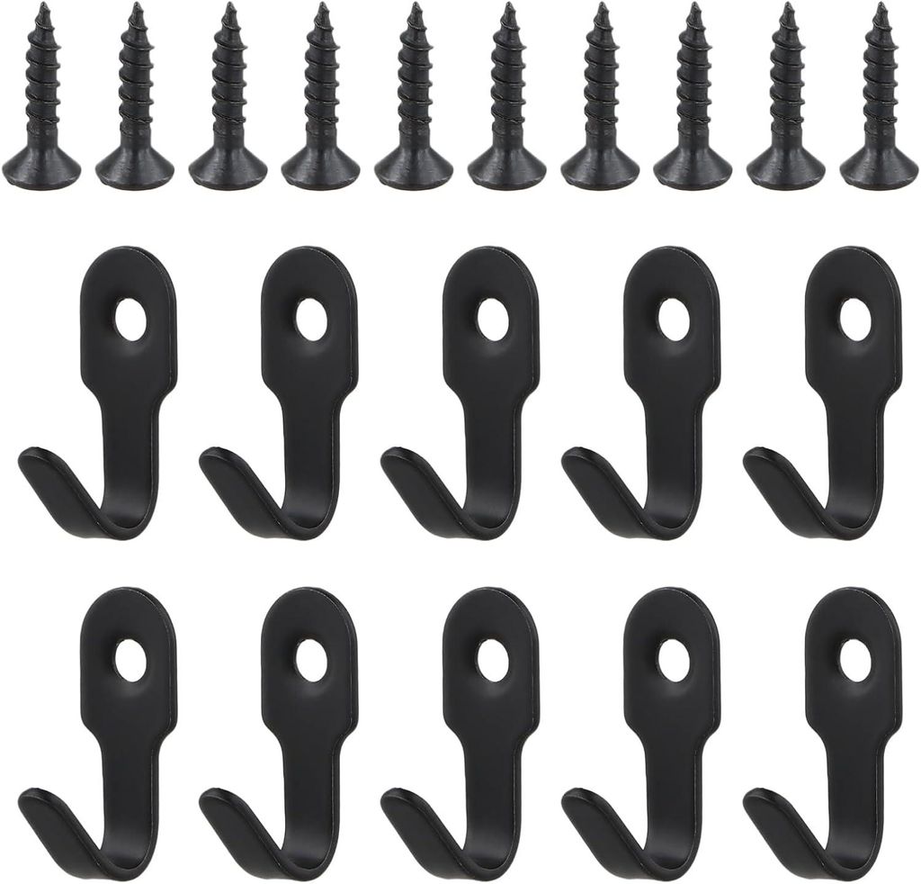 10 schlichte schwarze Edelstahlhaken im Retro-Stil, für Tür, Wand, Badezimmer, Küche.