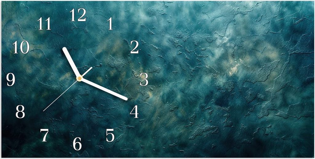 Wanduhr aus Glas mit Motiv Texturierte Wand- 60 x 30 cm - inkl. Aufhängesystem