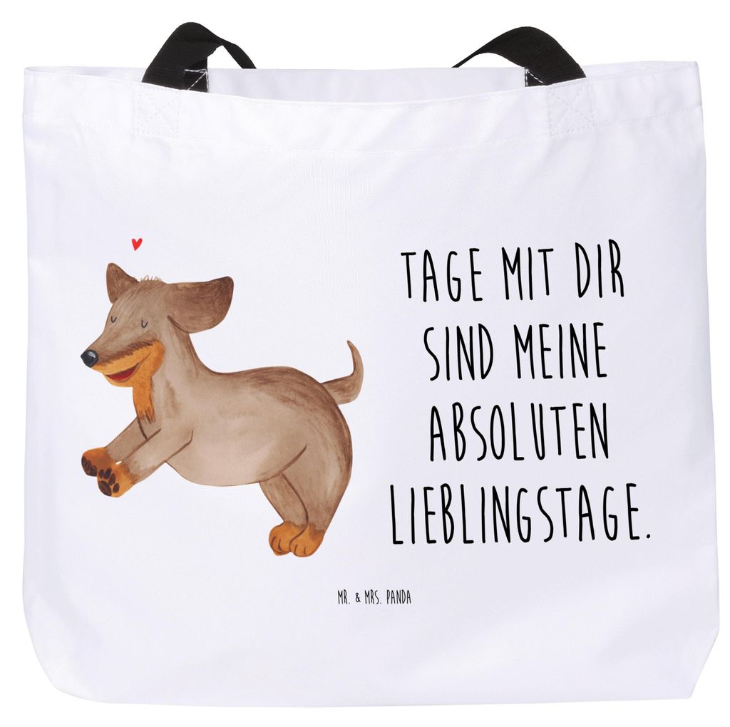 Mr. & Mrs. Panda Einkaufstasche Hund Dackel - Weiß - Produktbild 