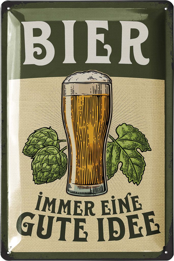 Blechschild 'Das Beste Bier Ist Ein Offenes' - Retro Deko Für Bar & Küche, 20x30 Cm