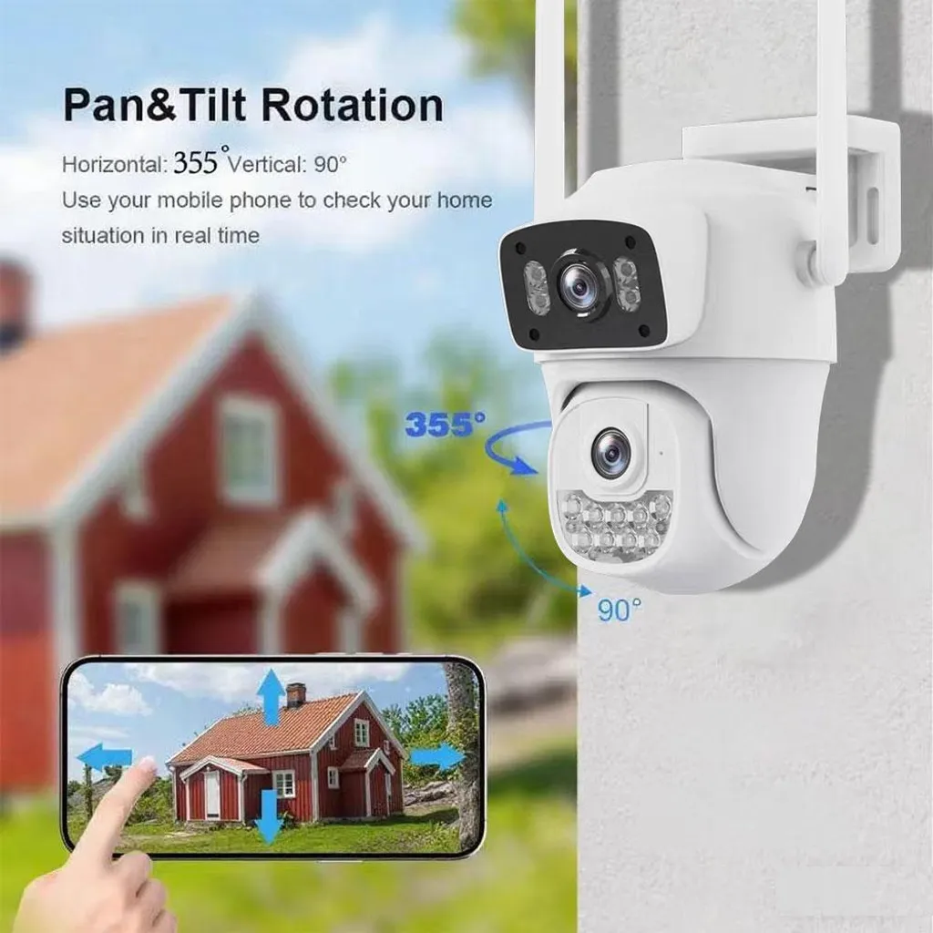 Caméra de surveillance extérieure 8MP 4K Double objectif Vision Nocturne - 3