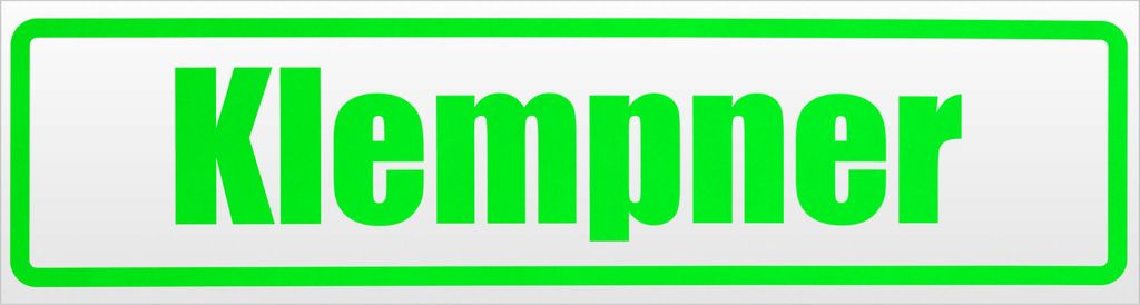 Kiwistar Klempner Magnetschild Schild magnetisch - 45cm Neongrün - Magnetfolie für Auto PKW Kfz