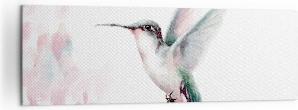 Bild auf Leinwand - Leinwandbild - Einteilig - Kolibri Aquarell Licht - 160x50cm - Wand Bild - Wanddeko - Wandbilder - Leinwanddruck - Bilder - Wan...