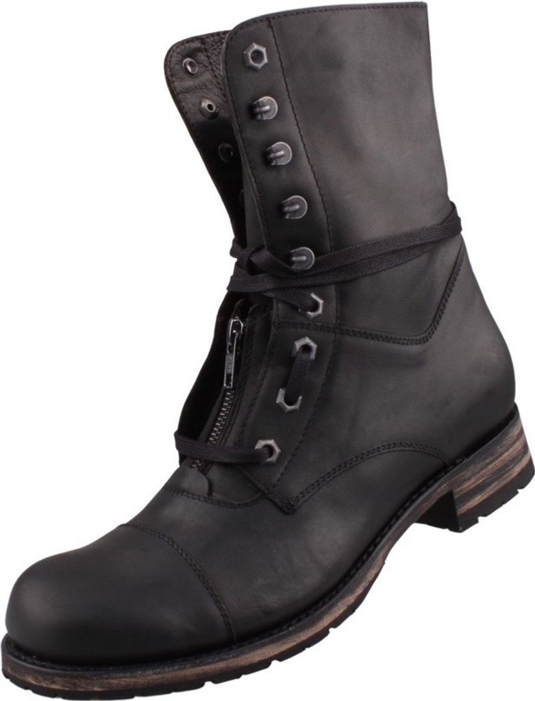 Sendra Herren Schnürstiefel 12334 Schwarz