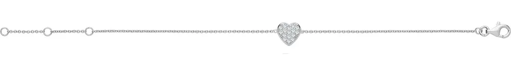 Cadeau Idéal Femme : Bracelet Coeur en Argent 925 et Cristaux Zirconium