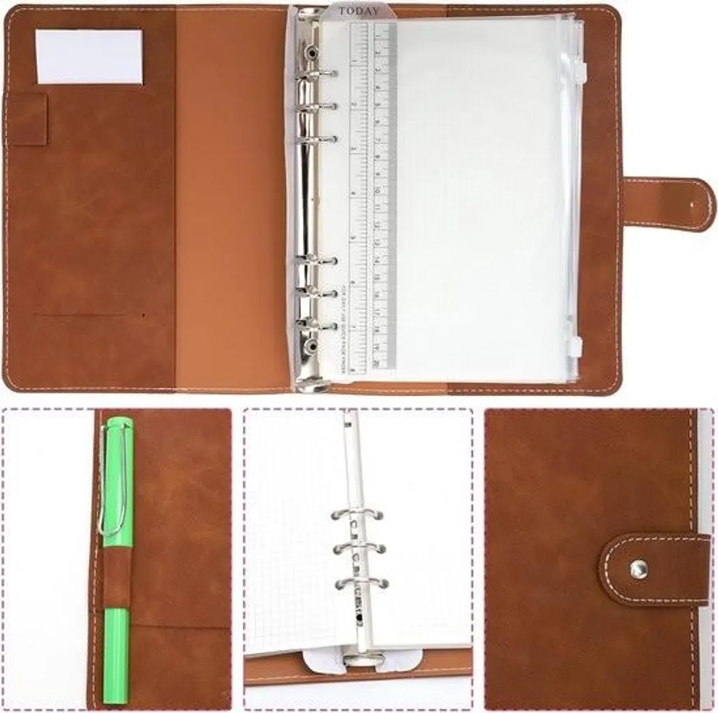 Cahier A5 avec couverture en cuir synthétique pour notes et organisation