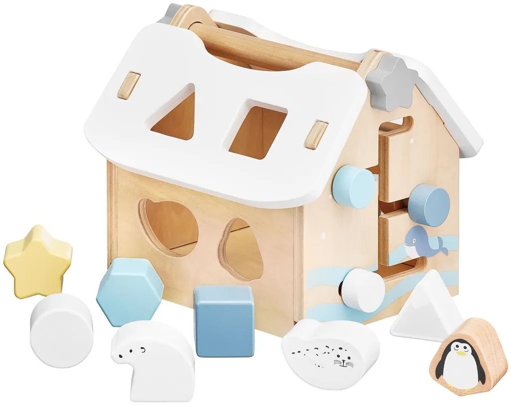 Trieur de formes en bois : Maison éducative pour l'éveil des petits