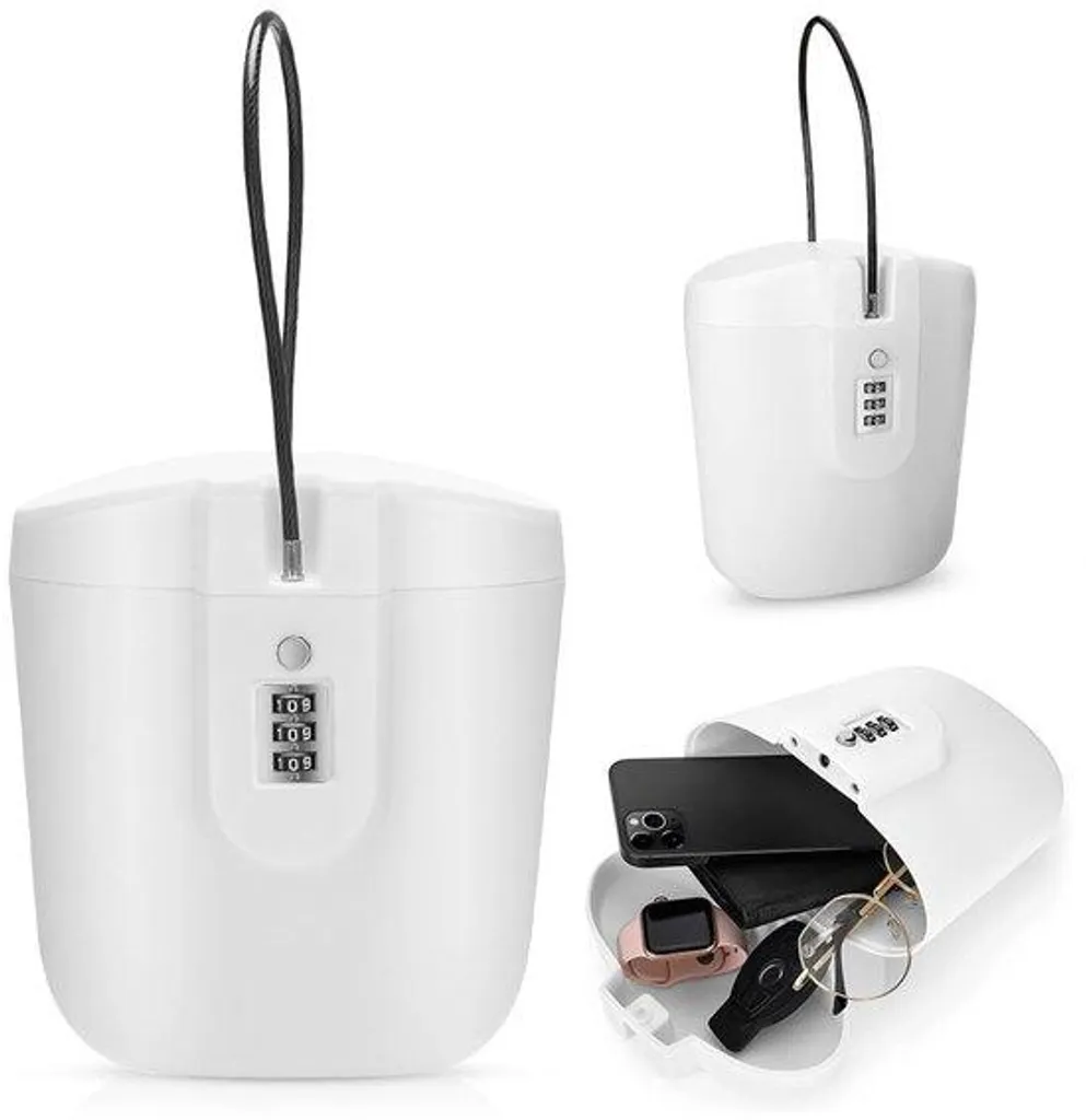Sac de sécurité de voyage portable avec serrure à combinaison blanc