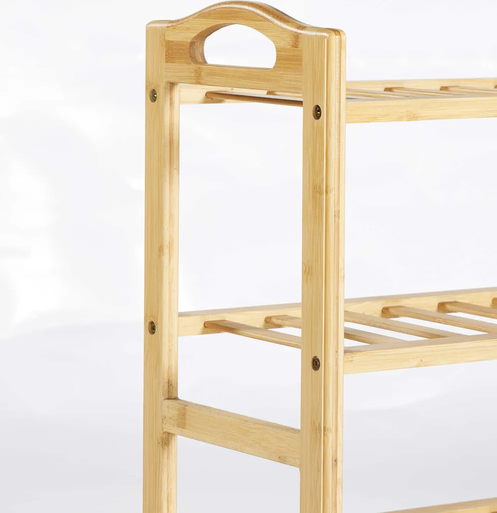 Petite bibliothèque bambou Celie 68cm pour rangement salon compact - 6