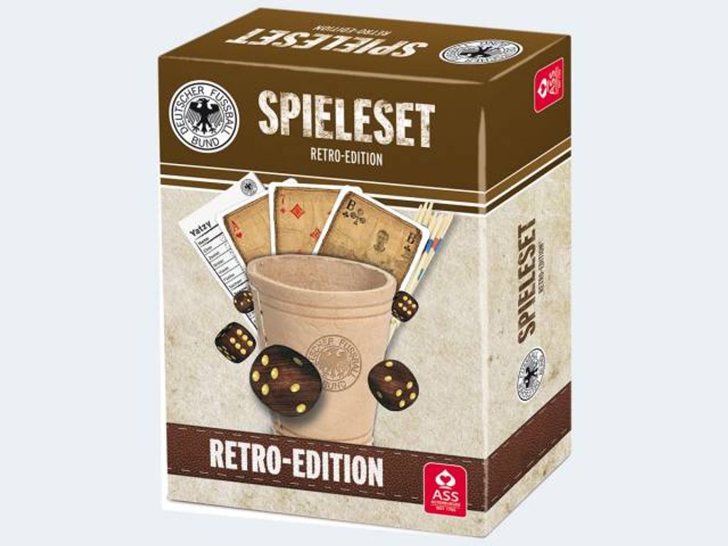 ASS - DFB Fußball Retro Spieleset, mit Leder Würfelbecher Produktbild 