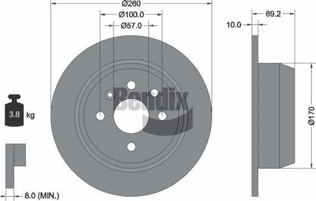 Disque de frein BENDIX pour Opel Astra F : Sécurité et Fiabilité OE 569119