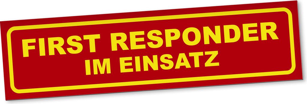 PantherPixel First Responder Im Einsatz Magnetschild Auto Feuerwehr Magnetfolie Geschenkidee 60 x 16 cm NEONGELB-FLUORESZIEREND