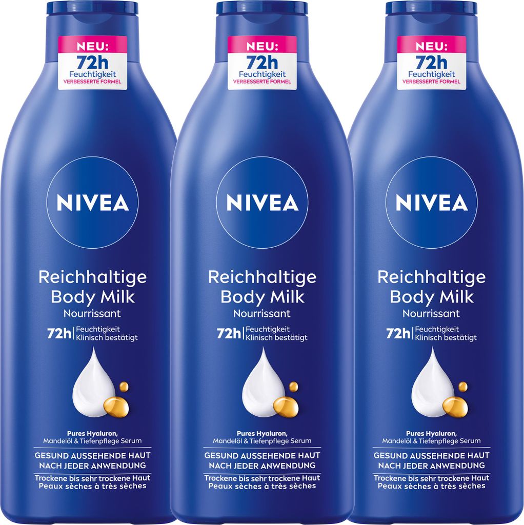 NIVEA Body Reichhaltige Milk 3 x 400ml Produktbild 