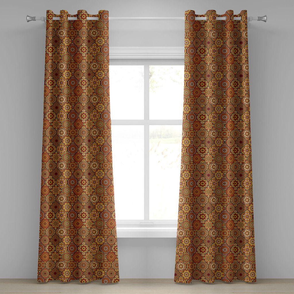 ABAKUHAUS marokkanisch Ösenvorhang, Weinlese-Hand gezeichnete Art-Osmane stellt alte Trellis-Blumenmotive dar, Dekorative 2-Panel-Fenstervorhänge...