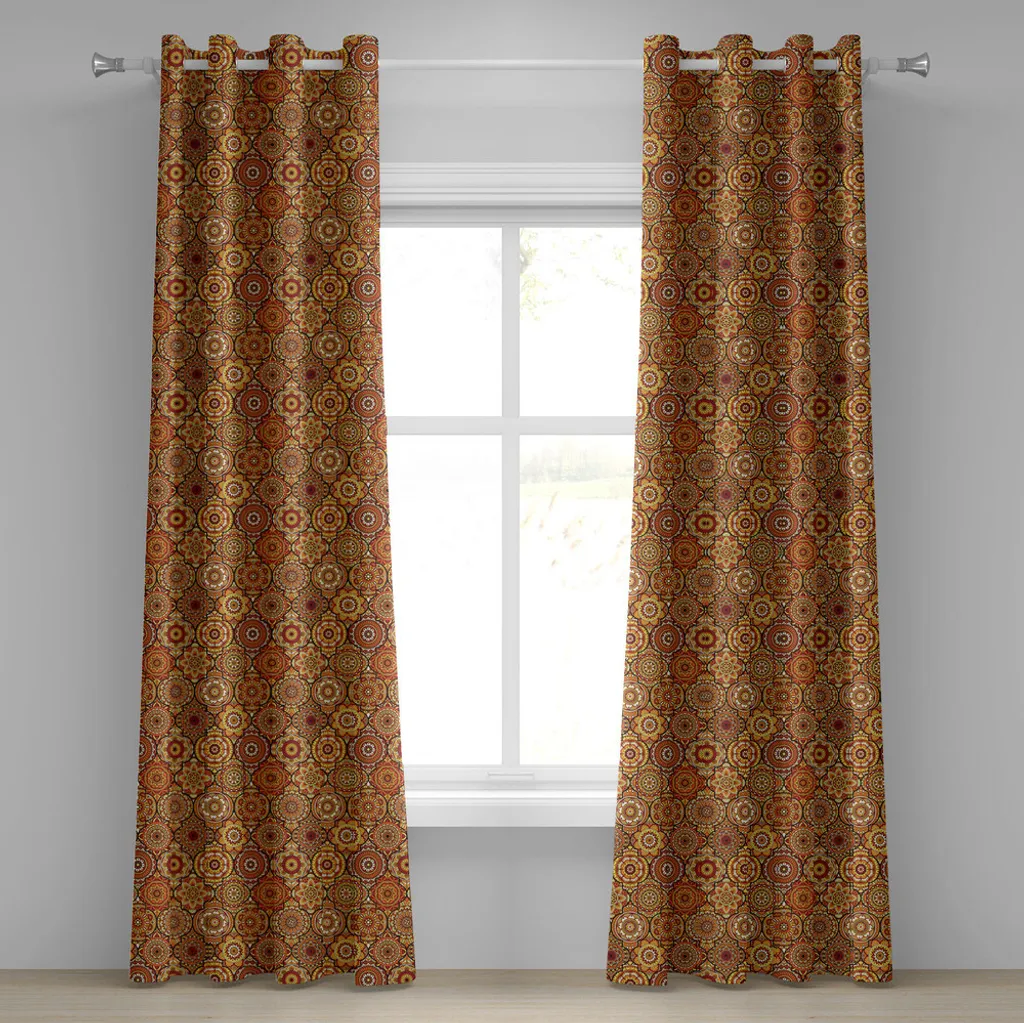Rideaux pour salon marocain vintage 2 panneaux 280x175 cm tons chauds