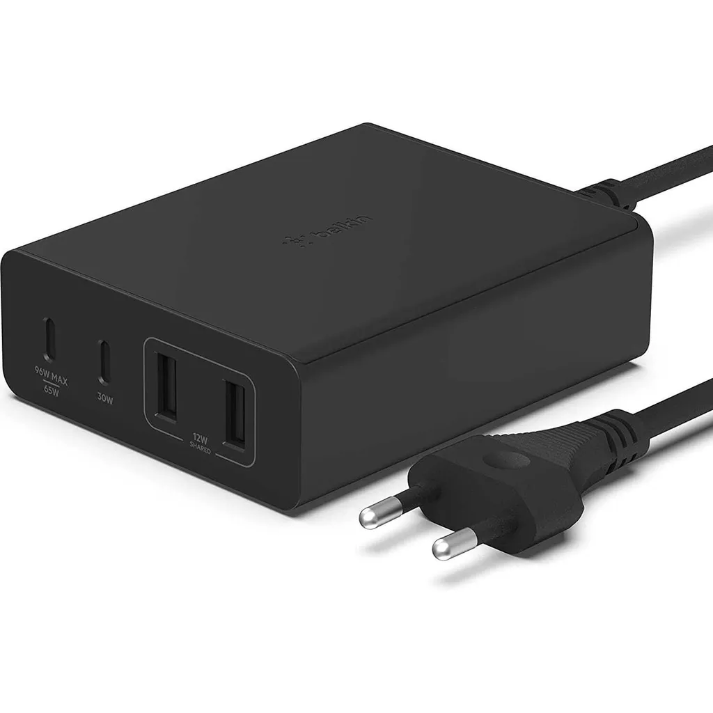 Belkin WCH010vfBK 108W Caricatore 4-Porte GaN Nero | Power Your Life