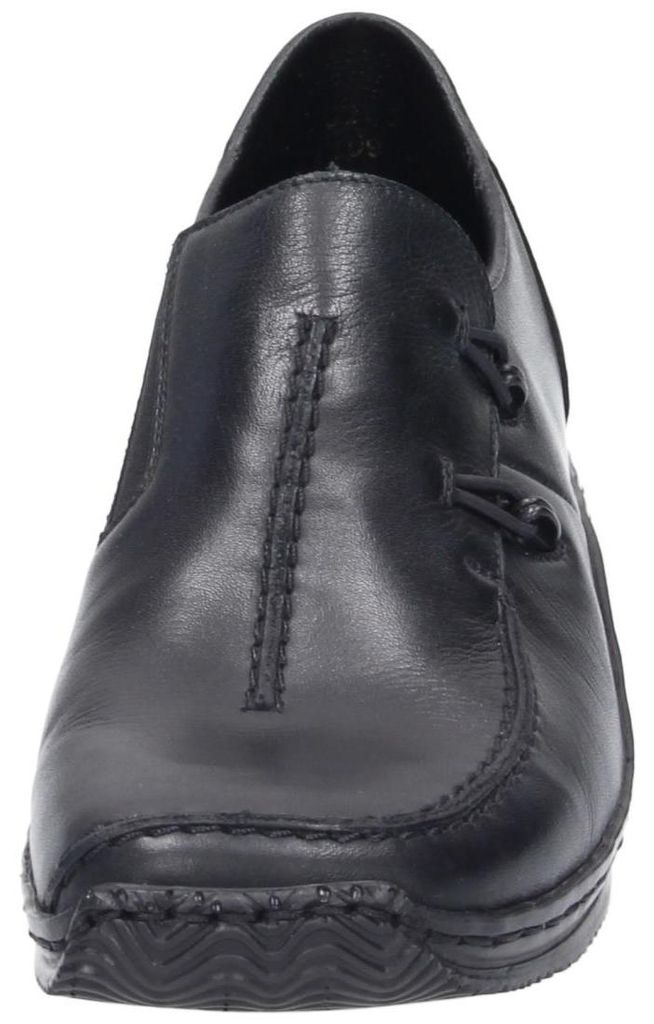 Rieker Damen Echtleder Slipper schwarz, Damen:39 EU Produktbild 