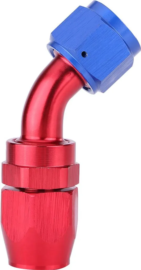An10 Adattatore rotante per radiatore dell'olio per tubo flessibile del carburante Colori blu e rosso Anodizzato 45°