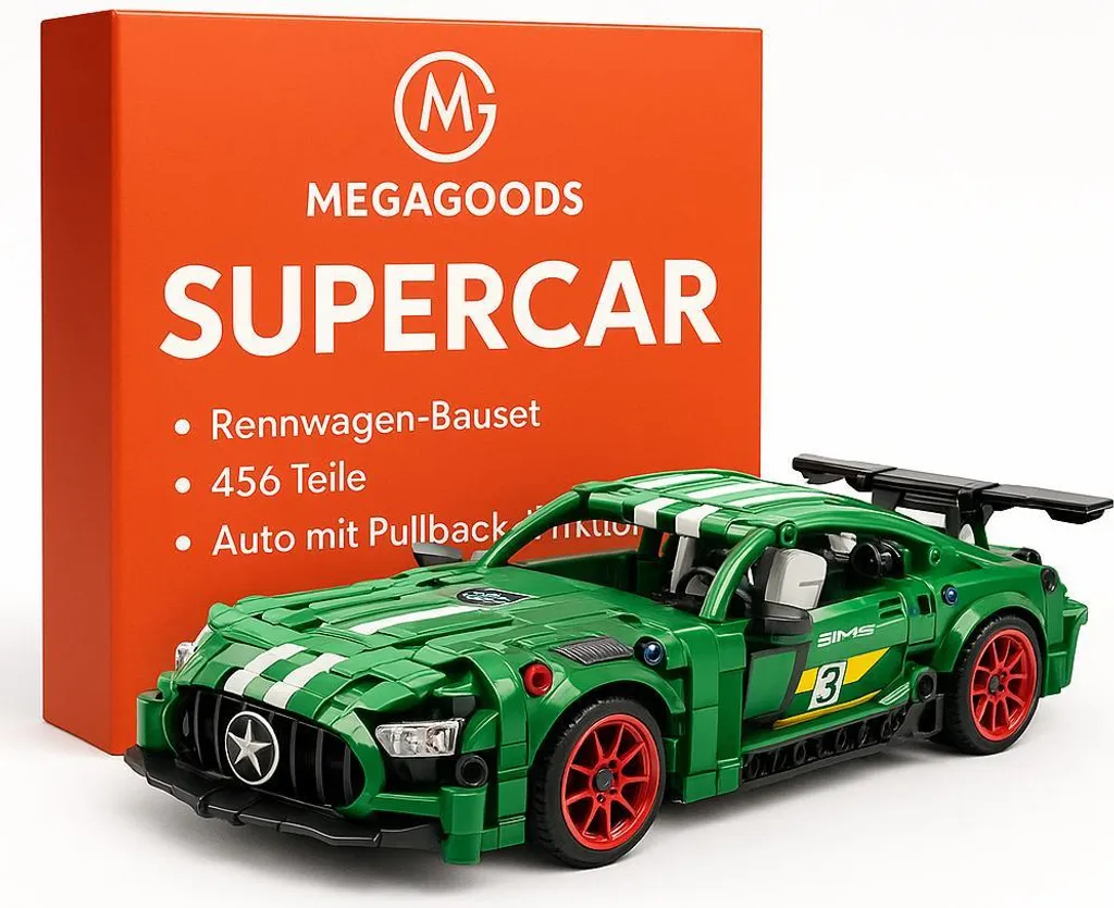 Kit de construction voiture de course 456 pièces avec fonction pullback