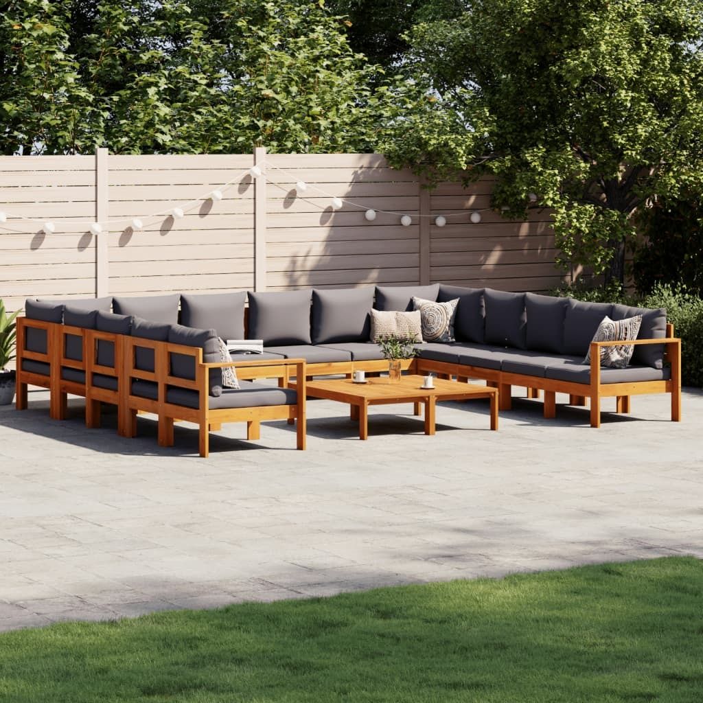 Maison Exclusive - 10-tlg. Garten-Sofagarnitur mit Kissen Massivholz Akazie