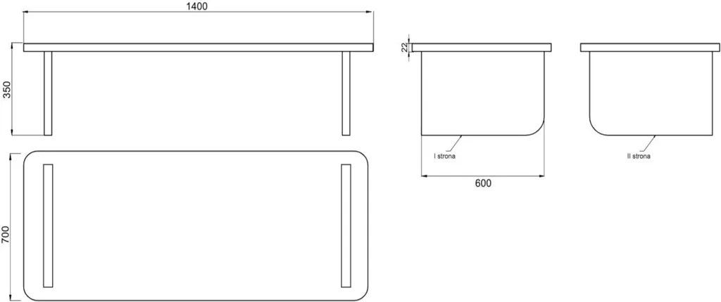 Table Basse Salon Modulable Set de 2 Usalo - Grand Format Chêne 140cm - 4