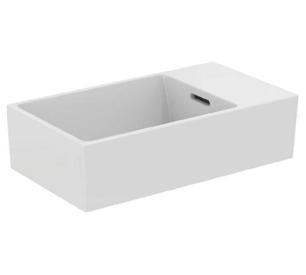 IS Handwaschbecken Extra, o.Hl., m.Ül., Ablg.re.,450x250x150mm,geschliffen, Weiß