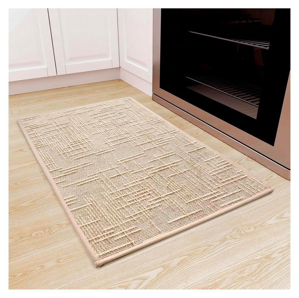 Küchenteppich 50×80 cm, waschbar und rutschfest, absorbierender Küchenläufer mit Gummi, Teppichläufer für Flur, Jacquard-Stoff-Küchenmatte f...